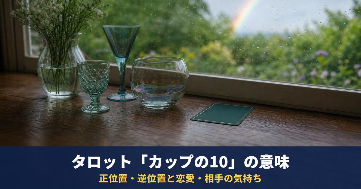 タロット「カップの10」の意味｜正位置・逆位置と恋愛・相手の気持ち・復縁での読み方