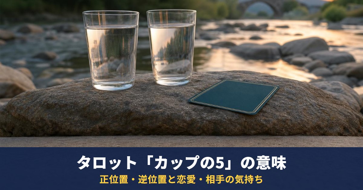 タロット「カップの5」の意味｜正位置・逆位置と恋愛・相手の気持ち・復縁での読み方