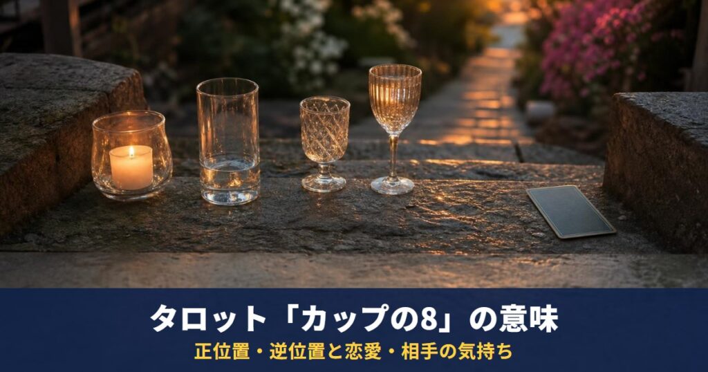 タロット「カップの8」の意味｜正位置・逆位置と恋愛・相手の気持ち・復縁での読み方