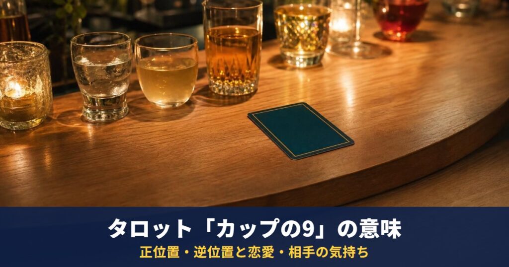タロット「カップの9」の意味｜正位置・逆位置と恋愛・相手の気持ち・復縁での読み方