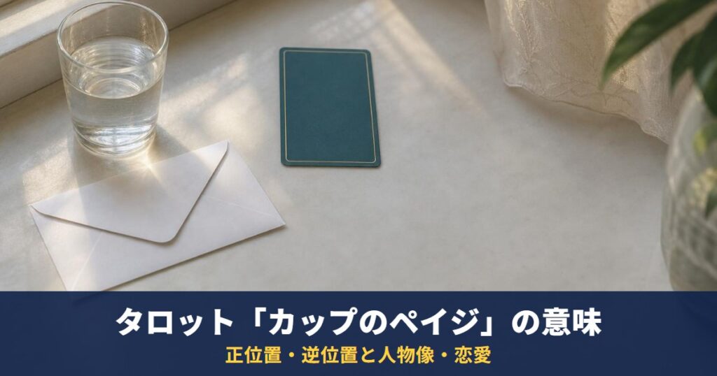 タロット「カップのペイジ」の意味｜正位置・逆位置と人物像・恋愛・相手の気持ちでの読み方