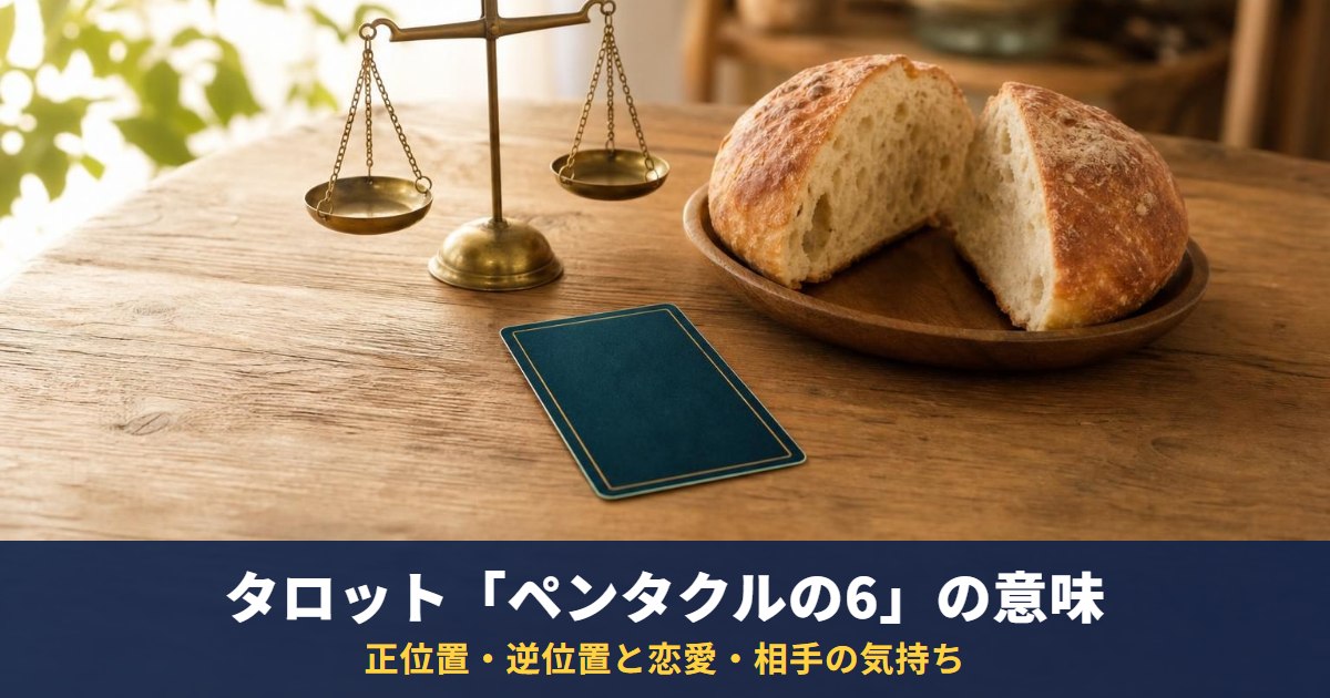 タロット「ペンタクルの6」の意味|正位置・逆位置と恋愛・相手の気持ち・仕事での読み方