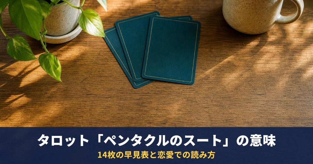 タロット「ペンタクルのスート」の意味｜14枚の早見表と恋愛での読み方・ペンタクルばかり出るとき
