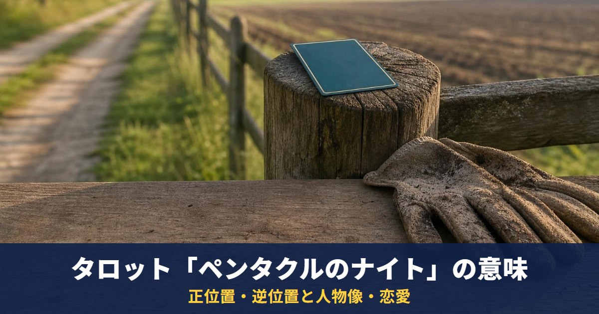 タロット「ペンタクルのナイト」の意味｜正位置・逆位置と人物像・恋愛・相手の気持ちでの読み方