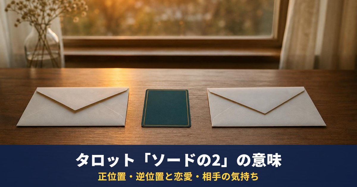 タロット「ソードの2」の意味|正位置・逆位置と恋愛・相手の気持ち・復縁での読み方