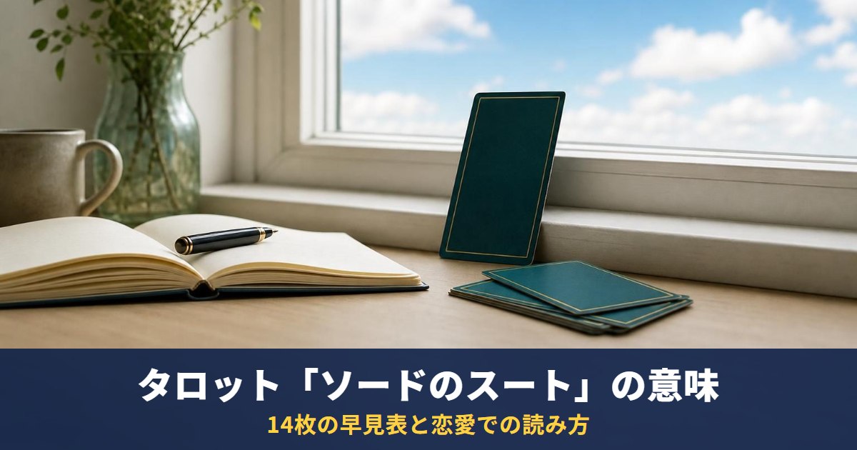 タロット「ソードのスート」の意味|14枚の早見表と恋愛での読み方・ソードばかり出るとき