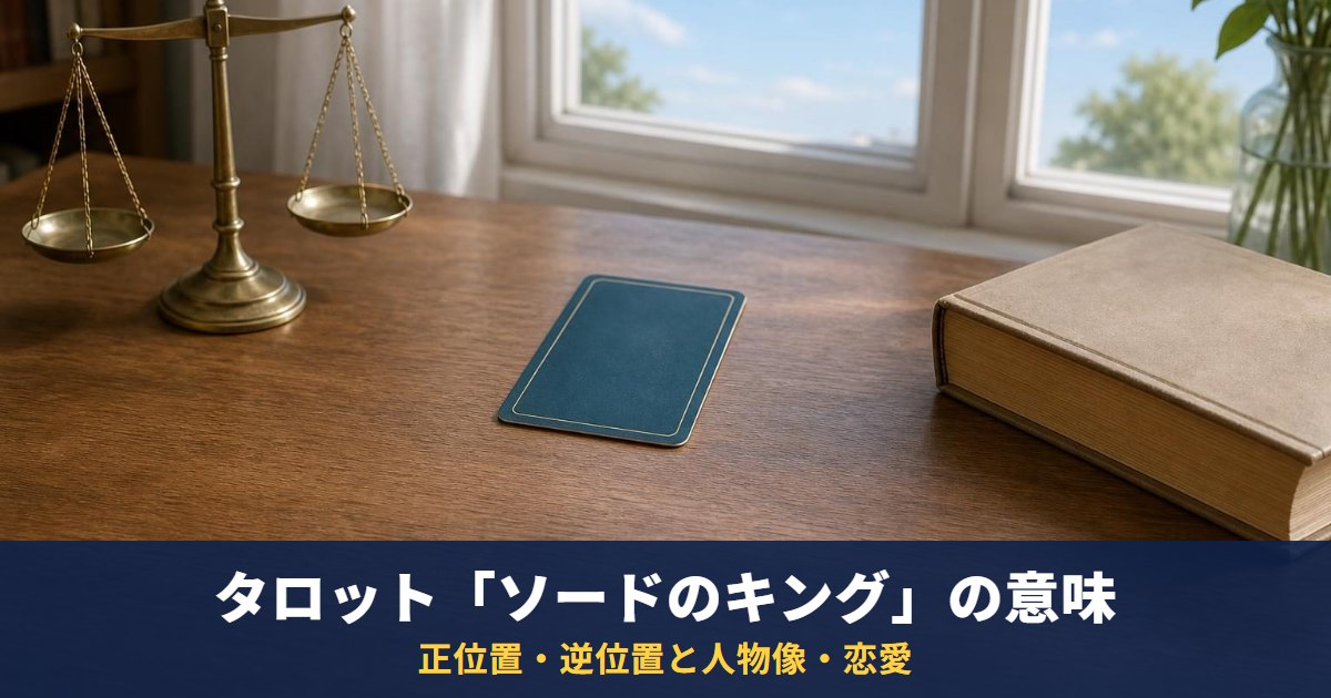 タロット「ソードのキング」の意味|正位置・逆位置と人物像・恋愛・相手の気持ちでの読み方