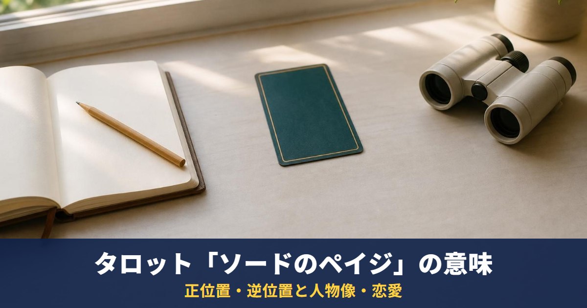 タロット「ソードのペイジ」の意味|正位置・逆位置と人物像・恋愛・相手の気持ちでの読み方