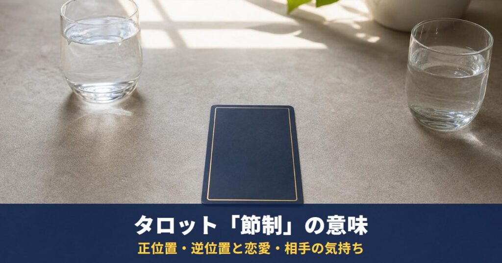 タロット「節制」の意味｜正位置・逆位置と恋愛・相手の気持ち・復縁・最終結果での読み方
