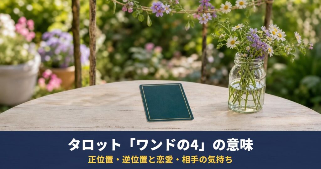 タロット「ワンドの4」の意味｜正位置・逆位置と恋愛・相手の気持ち・復縁での読み方