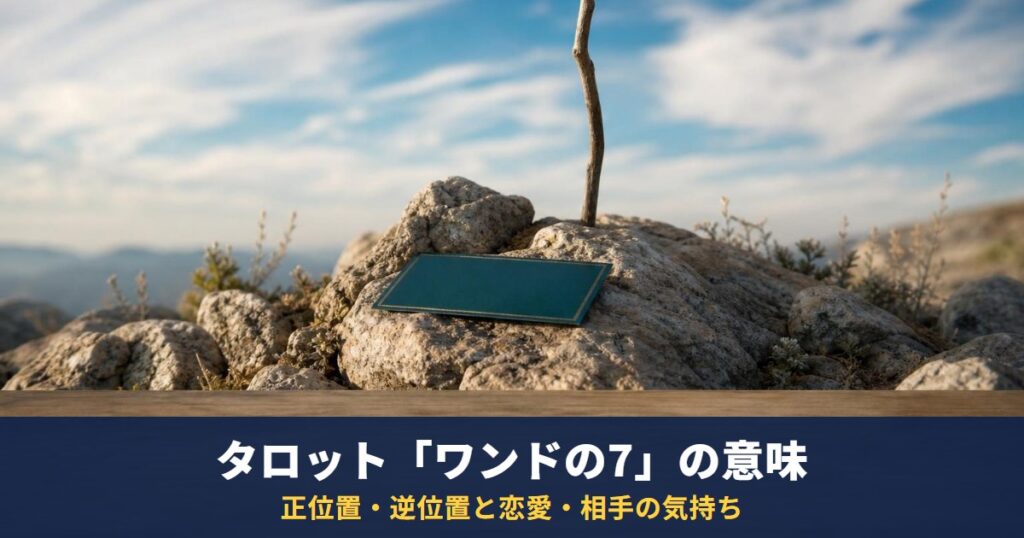 タロット「ワンドの7」の意味｜正位置・逆位置と恋愛・相手の気持ち・復縁での読み方