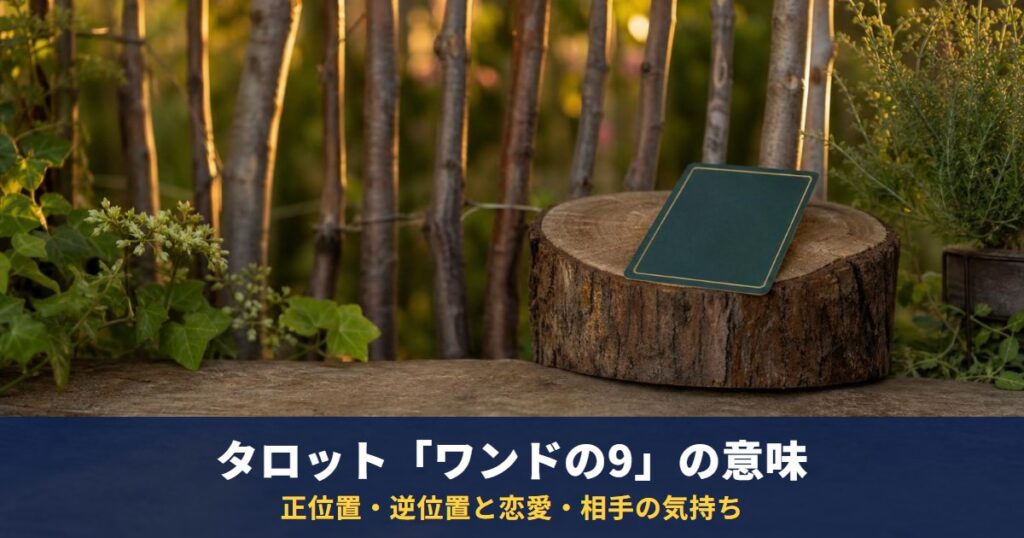 タロット「ワンドの9」の意味｜正位置・逆位置と恋愛・相手の気持ち・復縁での読み方