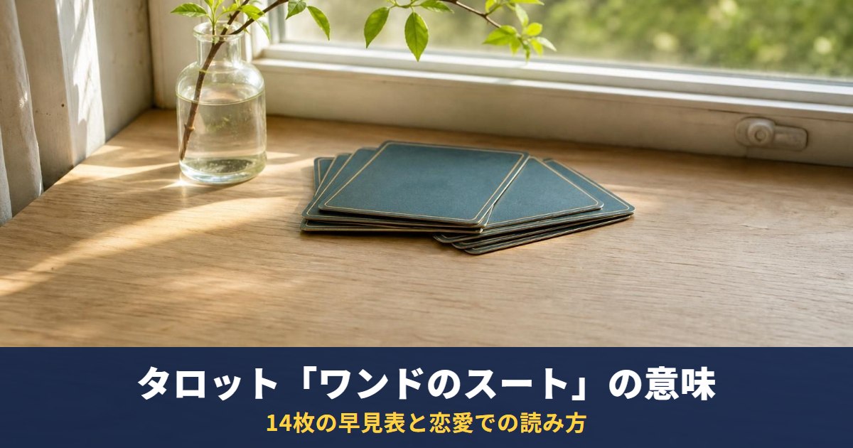 タロット「ワンドのスート」の意味｜14枚の早見表と恋愛での読み方・ワンドばかり出るとき