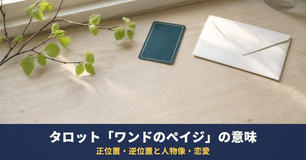 タロット「ワンドのペイジ」の意味｜正位置・逆位置と人物像・恋愛・相手の気持ちでの読み方